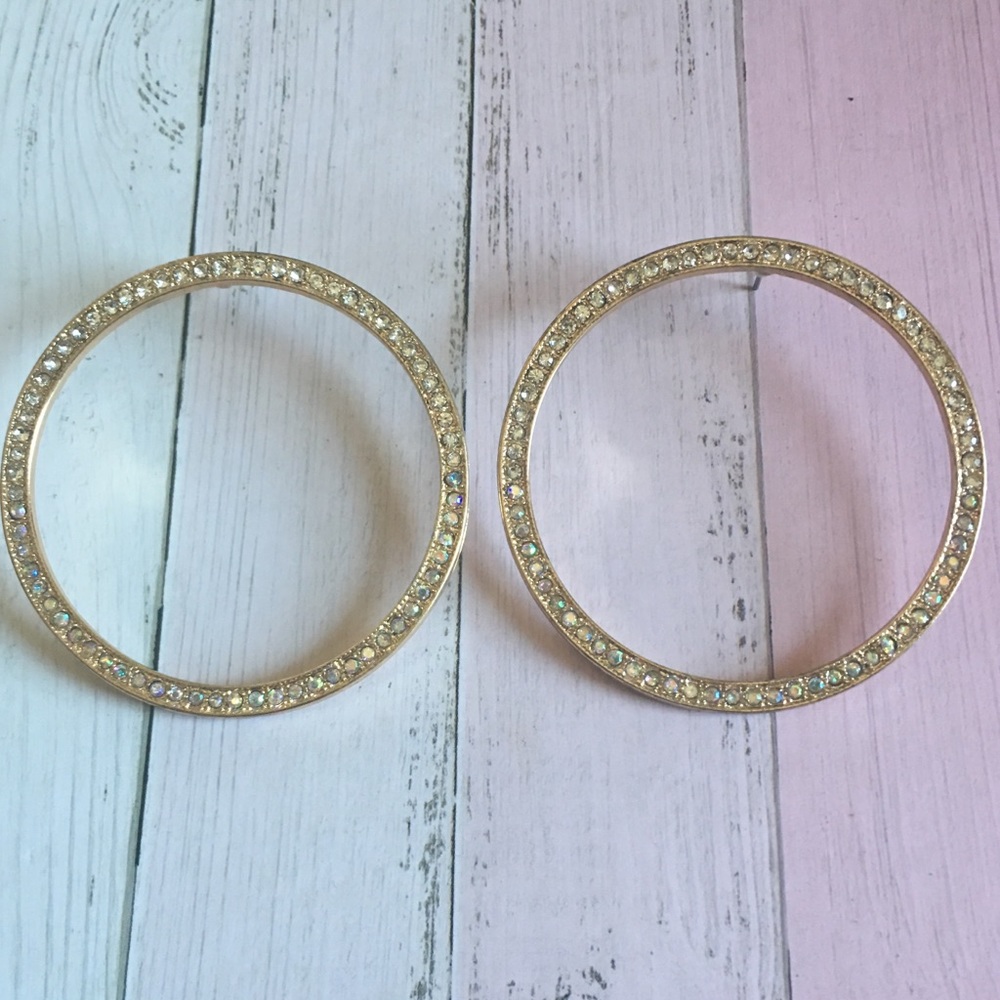 Gold Iridescent Crystal Earrings